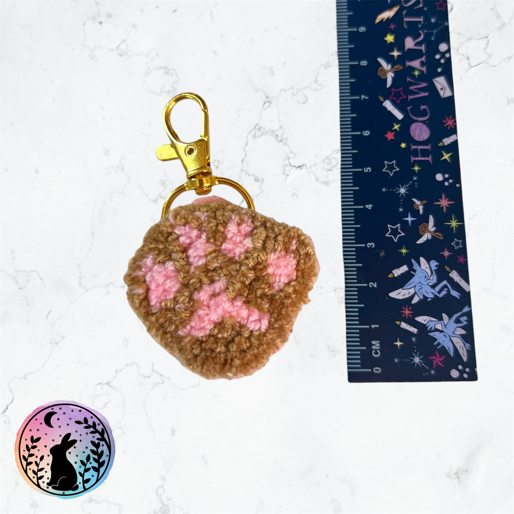 Cute Small Paw Punch Needle Keyring