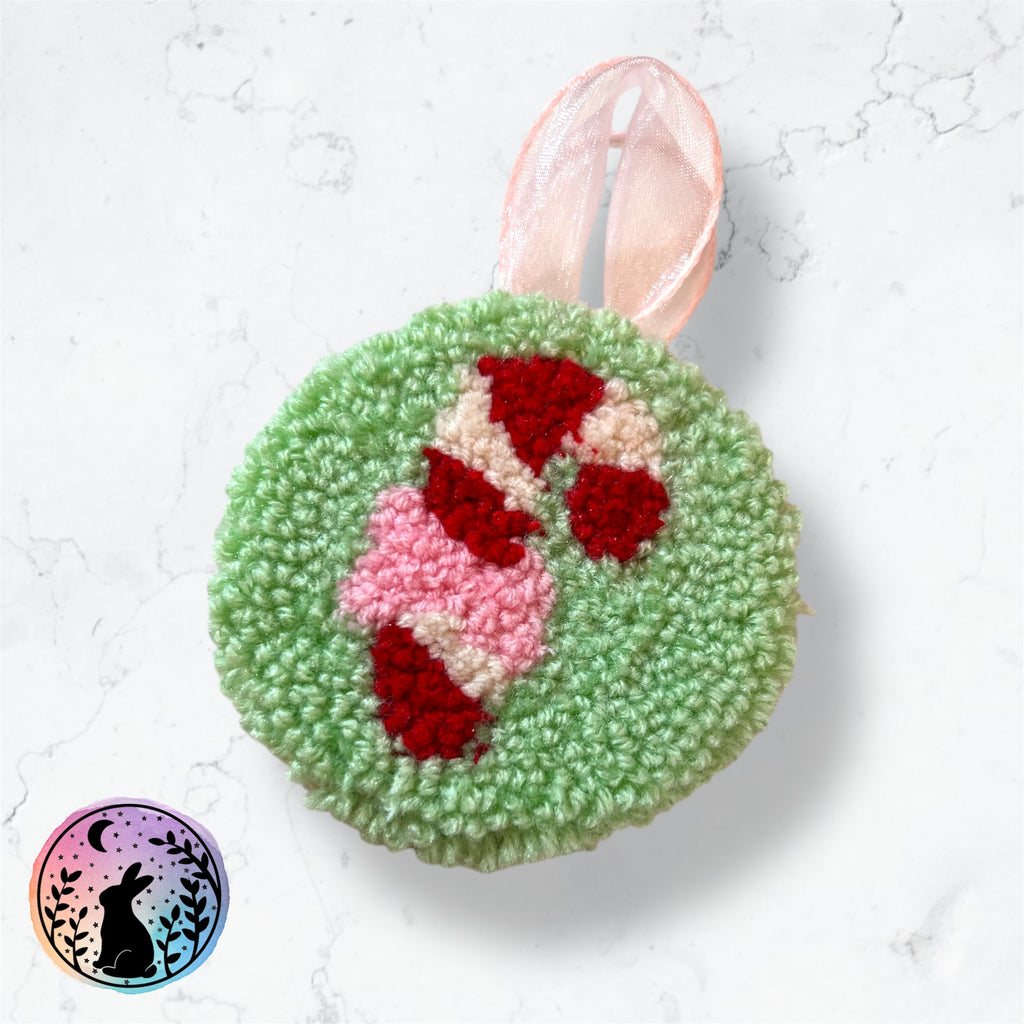 Candy Cane Punch Needle Decoration
