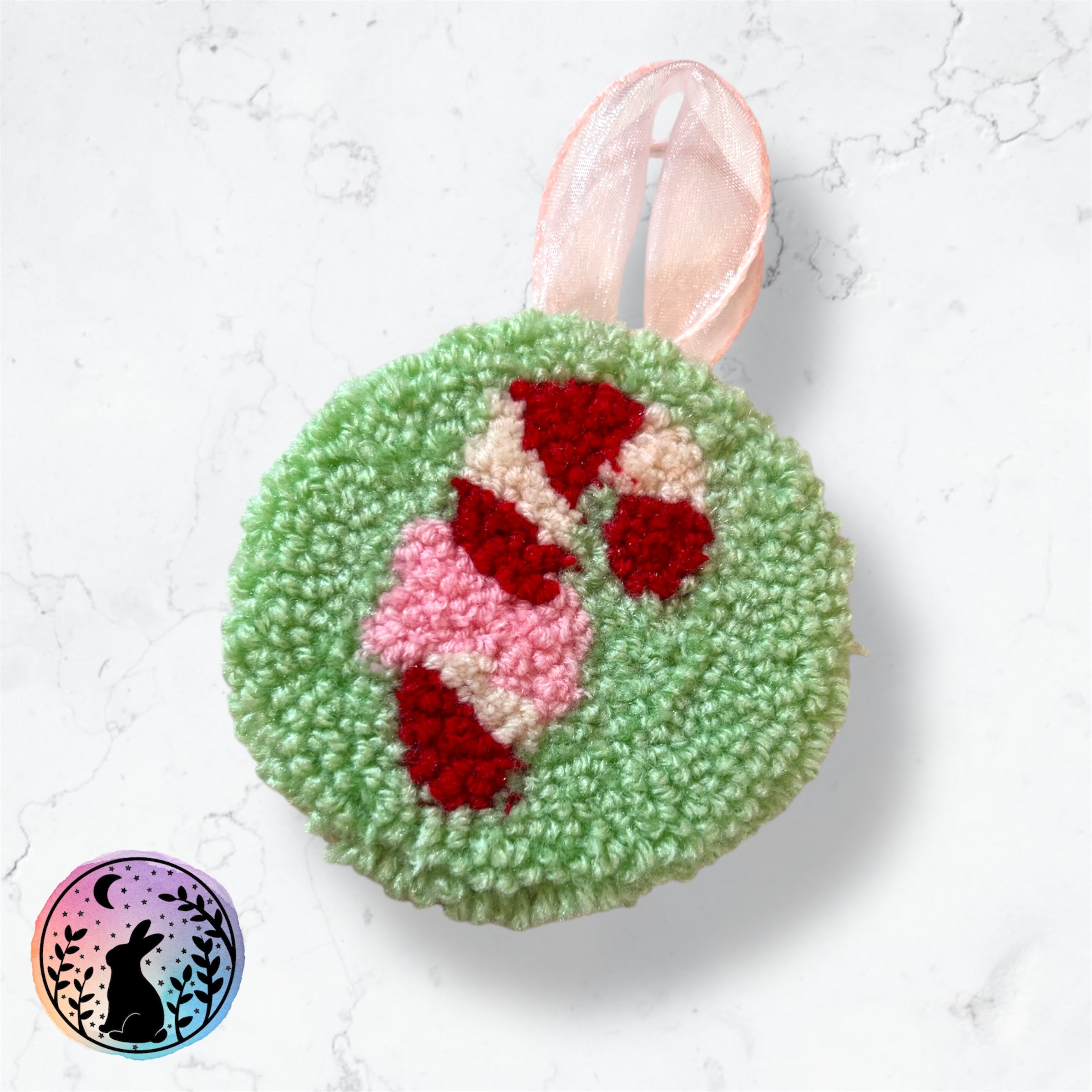 Candy Cane Punch Needle Decoration