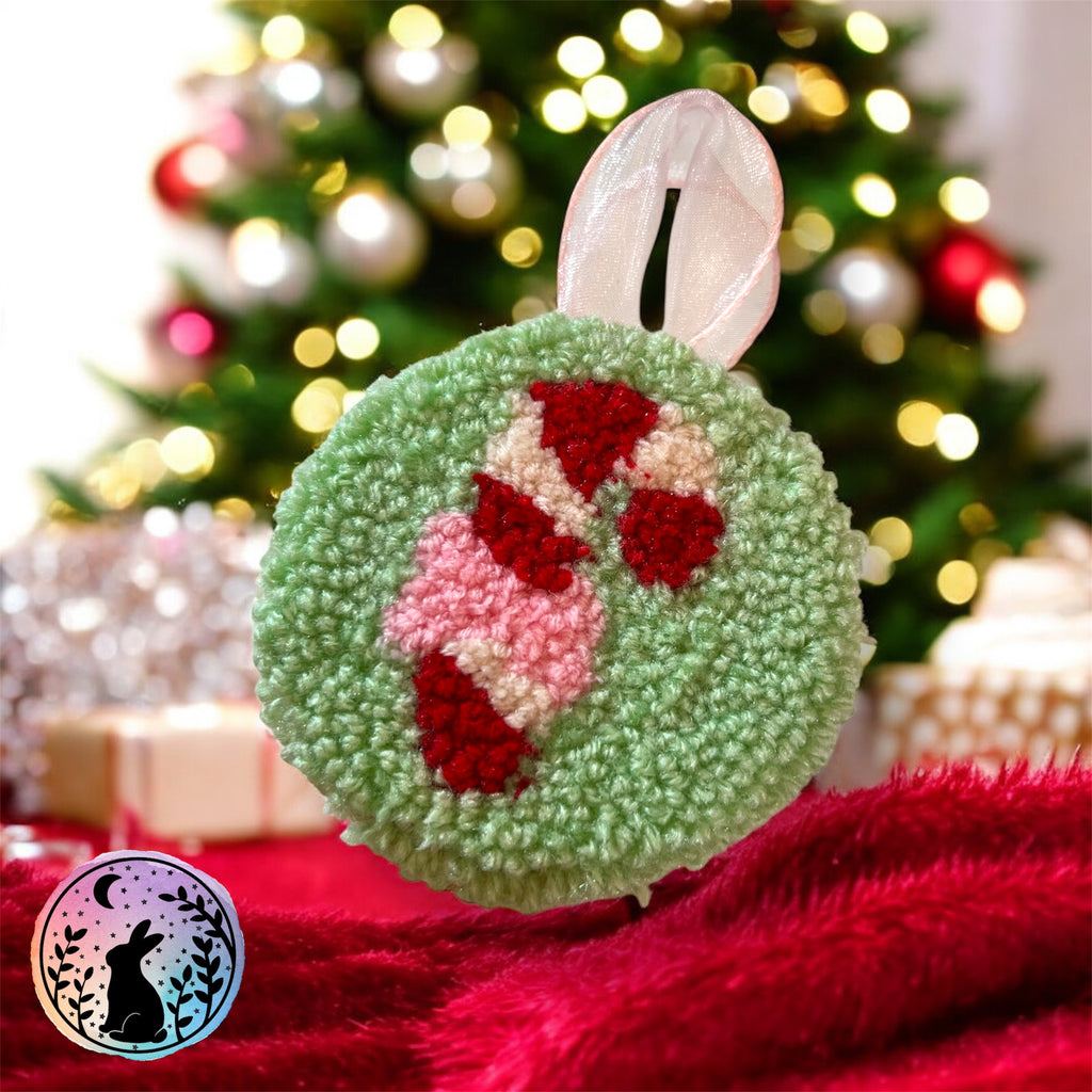 Candy Cane Punch Needle Decoration