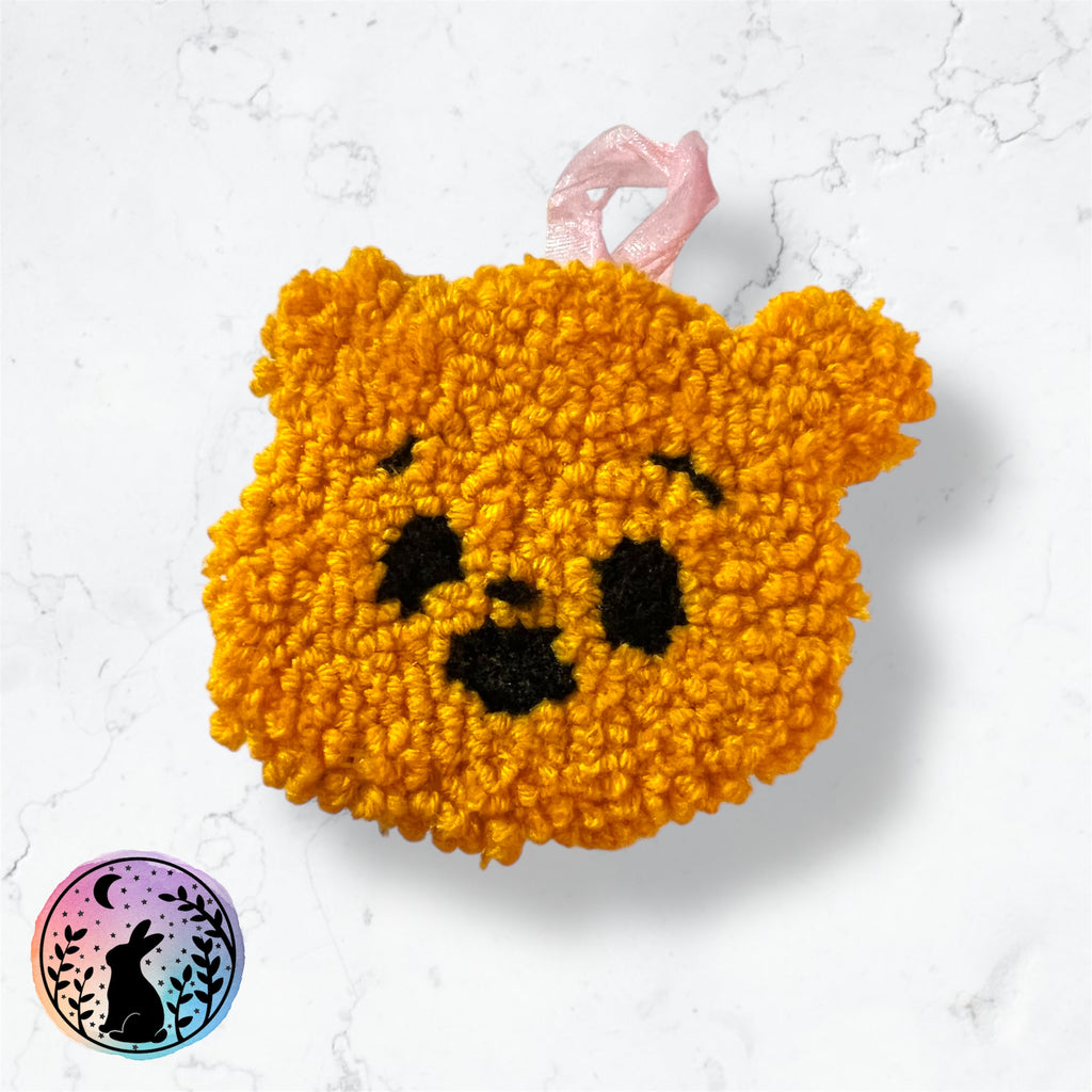 Yellow Bear Punch Needle Decoration