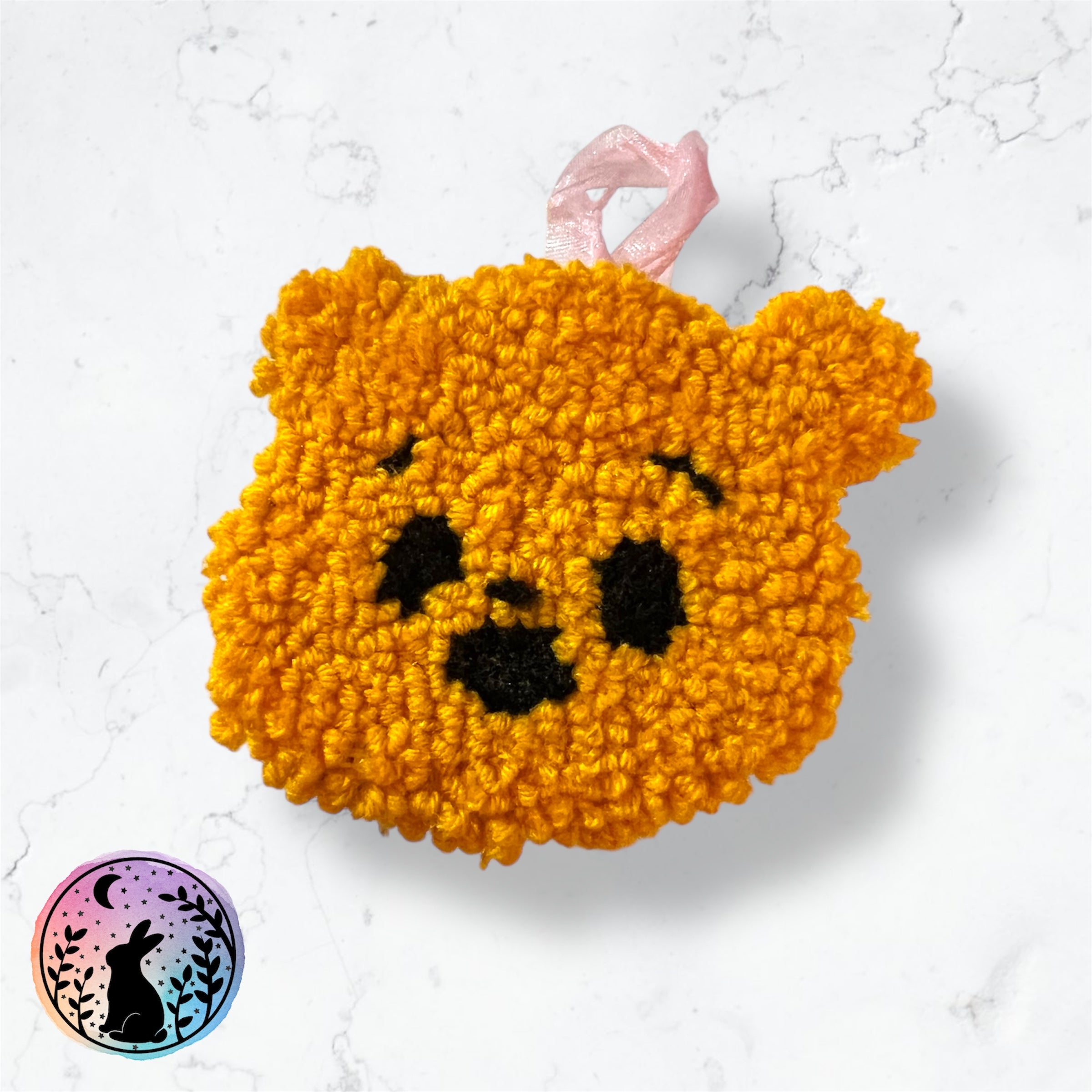 Yellow Bear Punch Needle Decoration