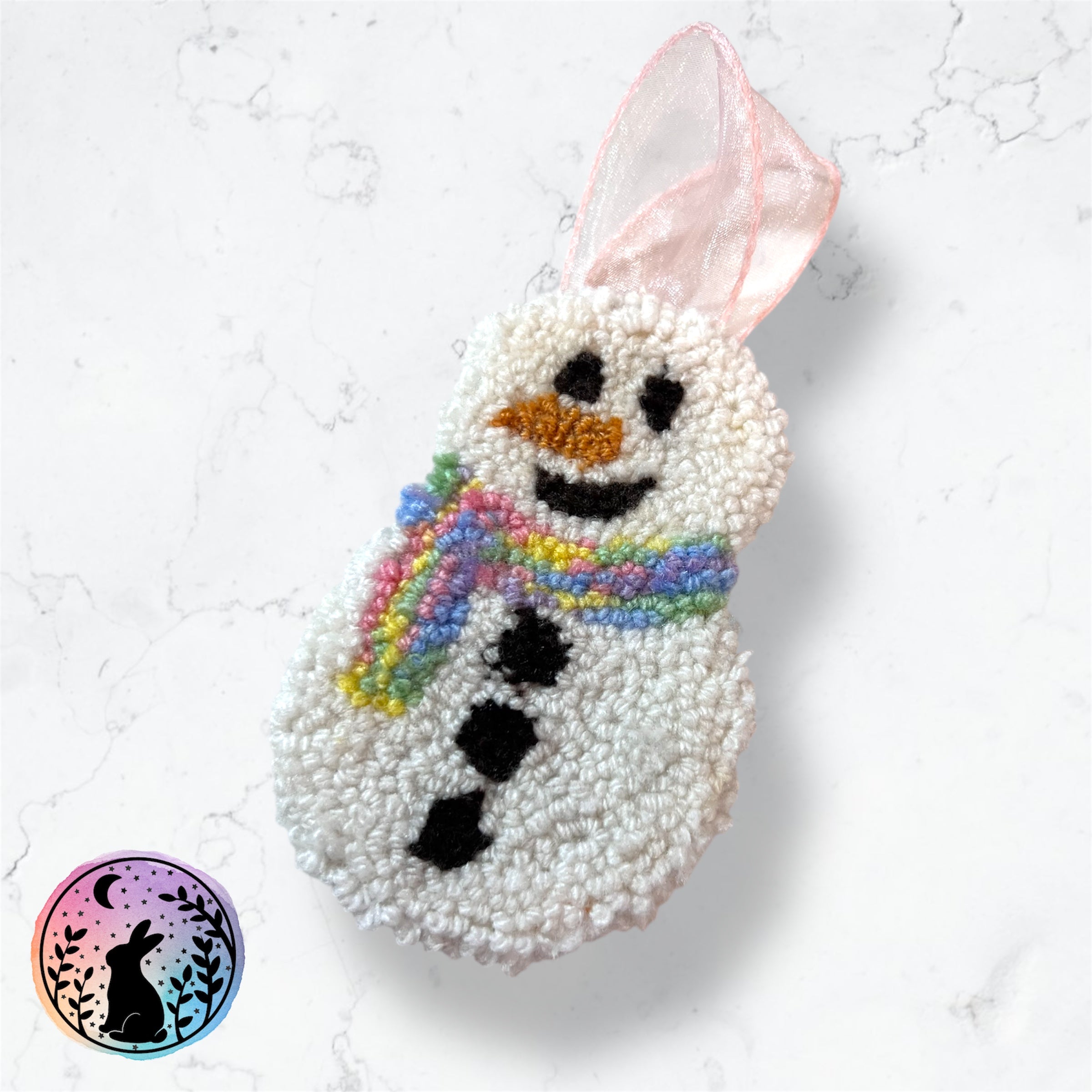 Snowman Punch Needle Decoration