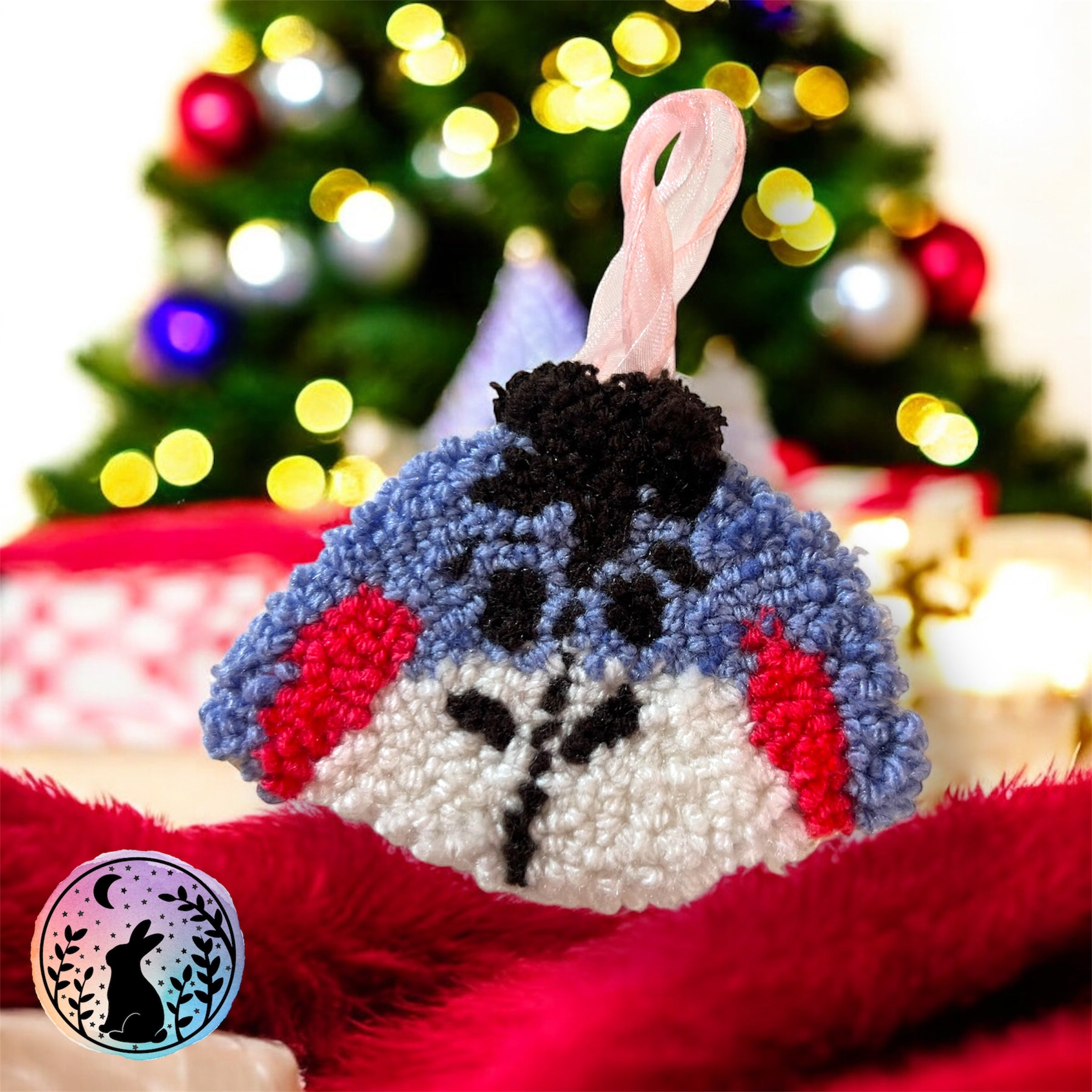 Purple Donkey Punch Needle Decoration