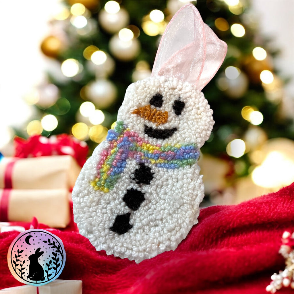 Snowman Punch Needle Decoration