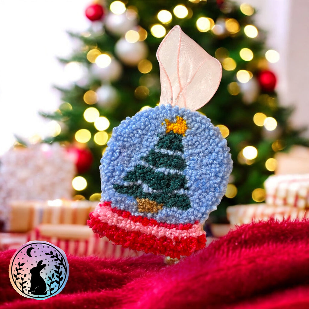 Christmas Tree Snow Globe Punch Needle Decoration