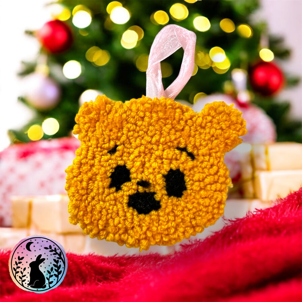 Yellow Bear Punch Needle Decoration
