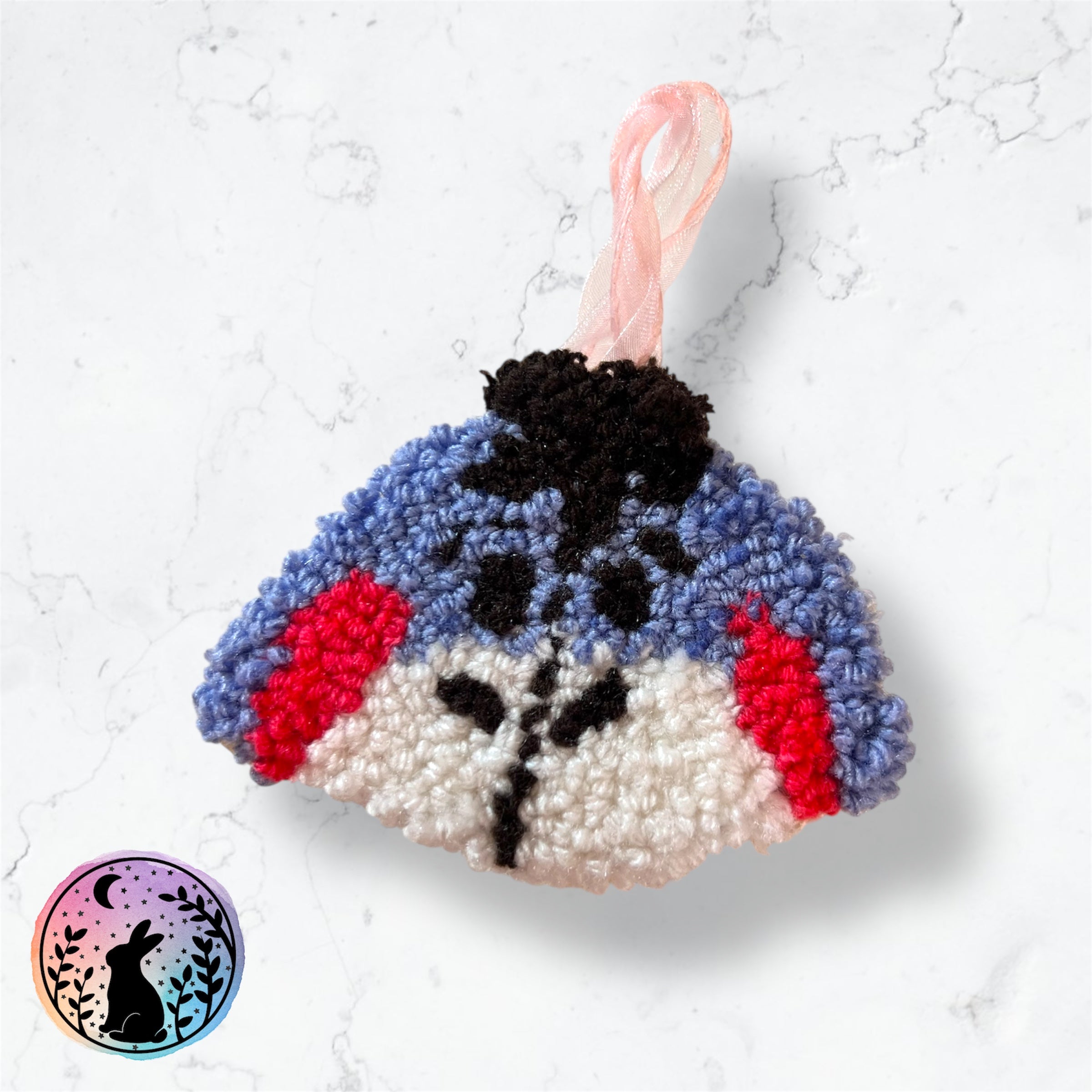 Purple Donkey Punch Needle Decoration